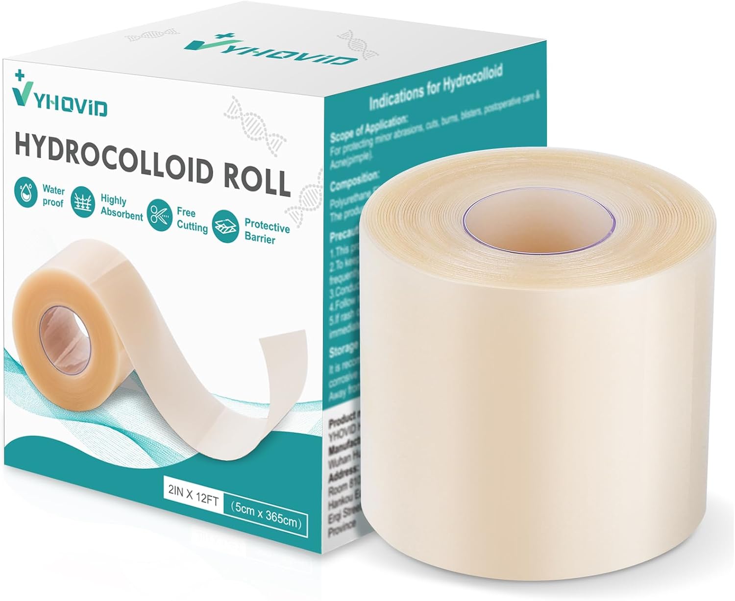Hydrocolloid dressing roll